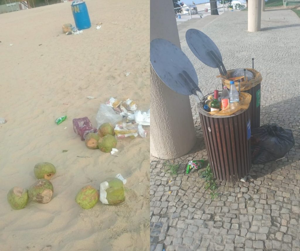 Frequentadores reclamam da grande quantidade de lixo na Ponta Negra